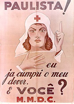 Cartaz de convocação de enfermeiras voluntárias.