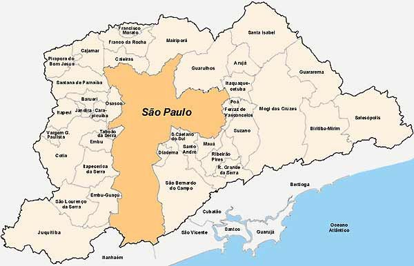 Mapa da Grande São Paulo